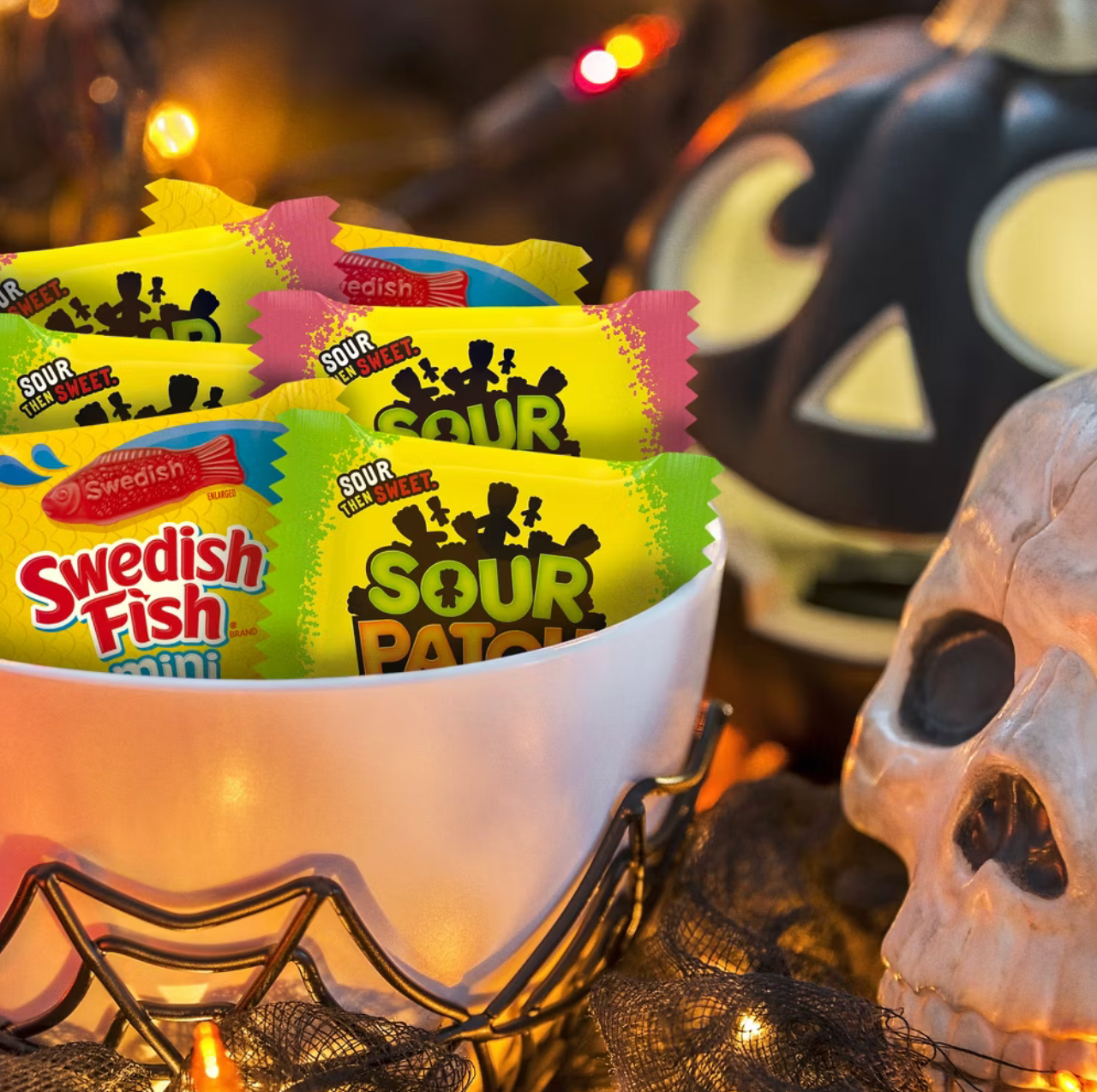 SOUR PATCH KIDS Watermelon & Swedish Fish Halloween Candy Variety Pack