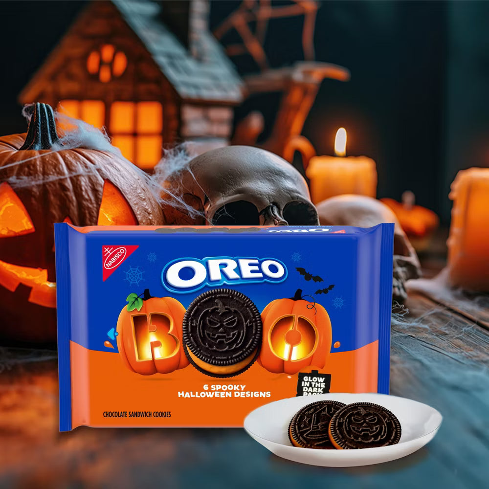 Oreo Halloween Boo! Orange Crème Cookies Family Size - 18.71oz