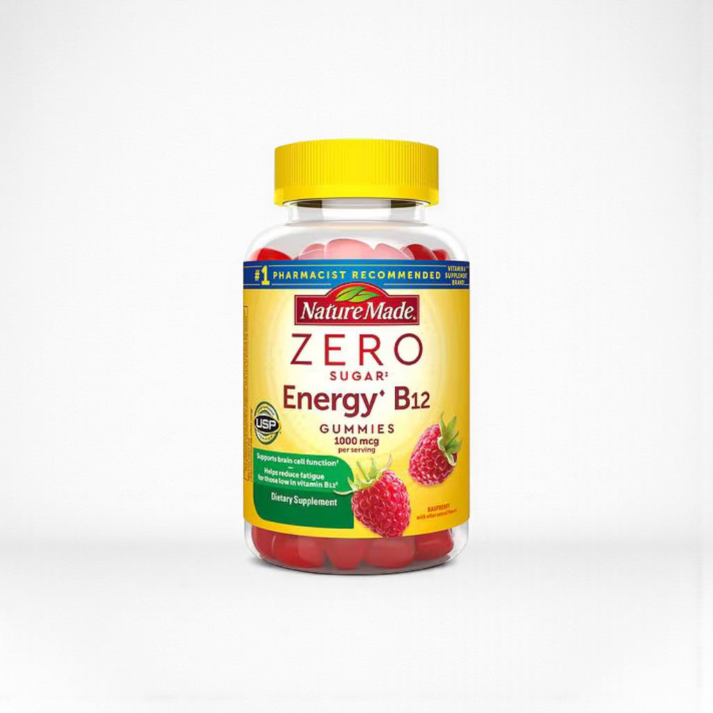 Nature Made Zero Sugar Energy Vitamin B12 Gummies Brain Support Raspberry, 110.0 ea